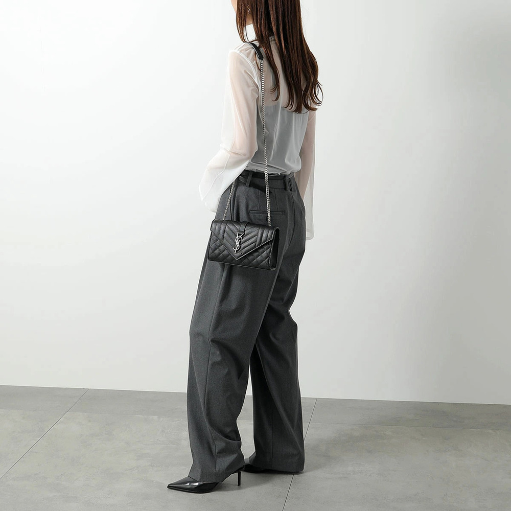 Saint Laurent Nero Bag Shoulder Envelope Cassandra Black